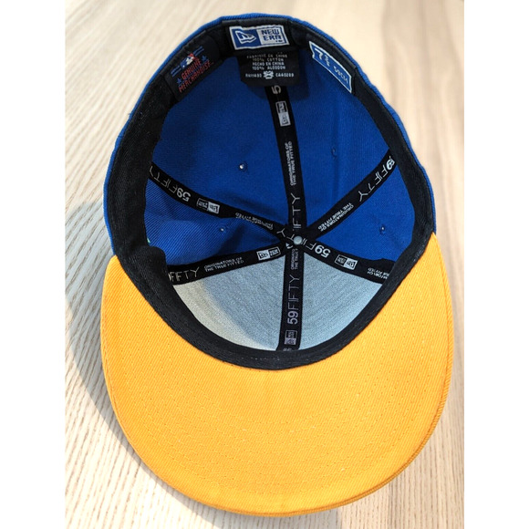 New Era 59Fifty Chicago Cubs Hat Fitted Cap 7-3/8 Rare Colorway Blue Gold Green - Picture 9 of 12